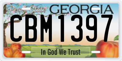 GA license plate CBM1397