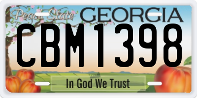 GA license plate CBM1398