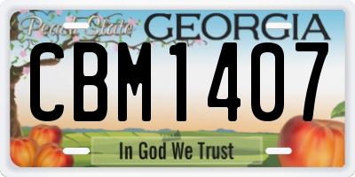 GA license plate CBM1407