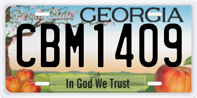 GA license plate CBM1409