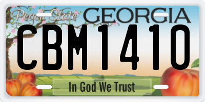 GA license plate CBM1410