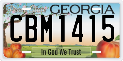 GA license plate CBM1415