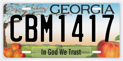 GA license plate CBM1417