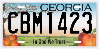 GA license plate CBM1423