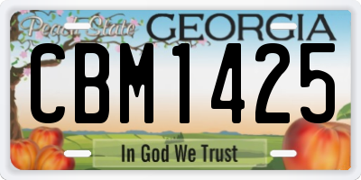 GA license plate CBM1425