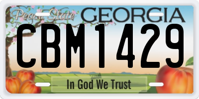 GA license plate CBM1429