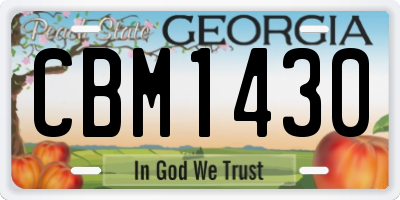 GA license plate CBM1430