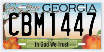 GA license plate CBM1447