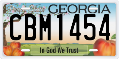 GA license plate CBM1454