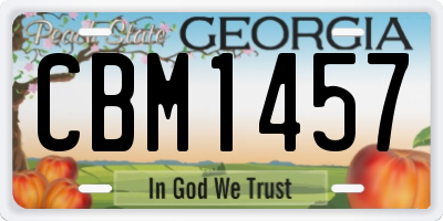 GA license plate CBM1457