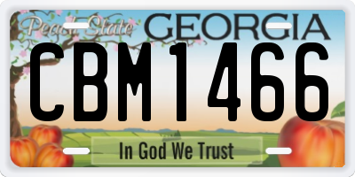 GA license plate CBM1466