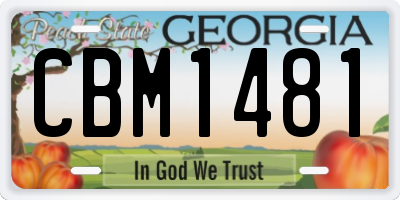 GA license plate CBM1481