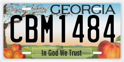 GA license plate CBM1484