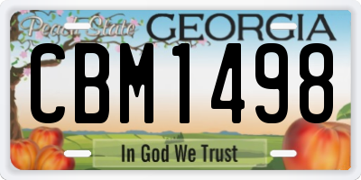 GA license plate CBM1498