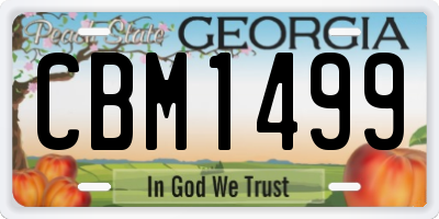 GA license plate CBM1499