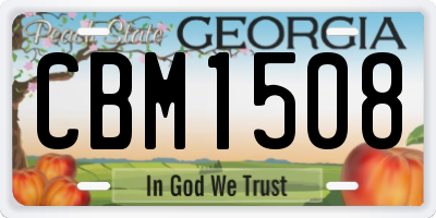 GA license plate CBM1508