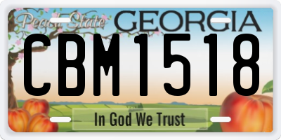 GA license plate CBM1518