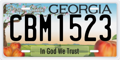 GA license plate CBM1523