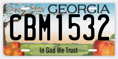GA license plate CBM1532