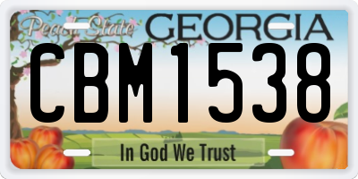 GA license plate CBM1538