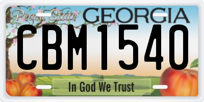 GA license plate CBM1540