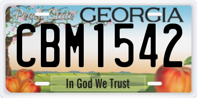 GA license plate CBM1542