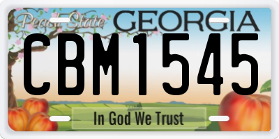 GA license plate CBM1545