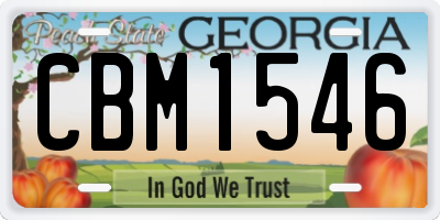 GA license plate CBM1546