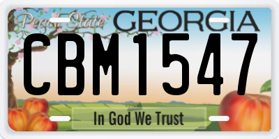 GA license plate CBM1547