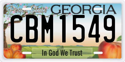 GA license plate CBM1549