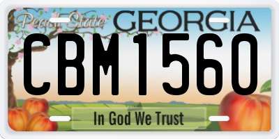 GA license plate CBM1560