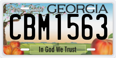 GA license plate CBM1563