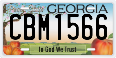GA license plate CBM1566