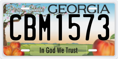 GA license plate CBM1573