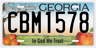 GA license plate CBM1578