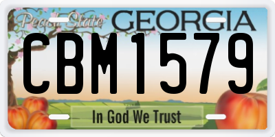 GA license plate CBM1579
