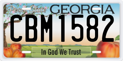 GA license plate CBM1582