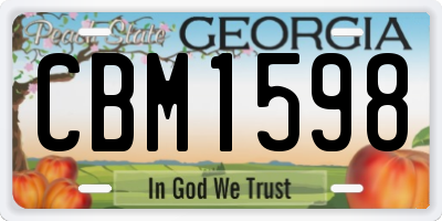 GA license plate CBM1598