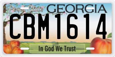 GA license plate CBM1614