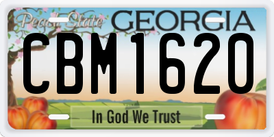 GA license plate CBM1620