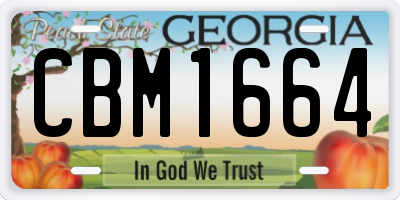 GA license plate CBM1664
