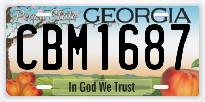 GA license plate CBM1687