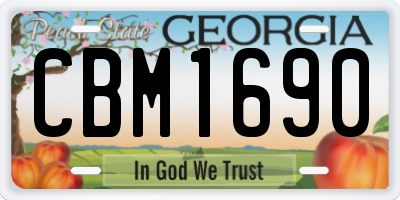 GA license plate CBM1690