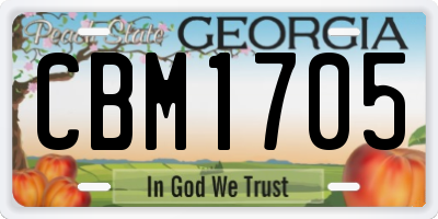 GA license plate CBM1705