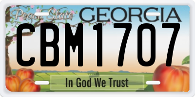GA license plate CBM1707
