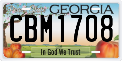 GA license plate CBM1708
