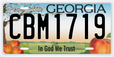 GA license plate CBM1719