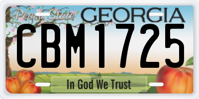GA license plate CBM1725