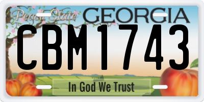 GA license plate CBM1743