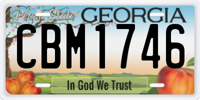 GA license plate CBM1746